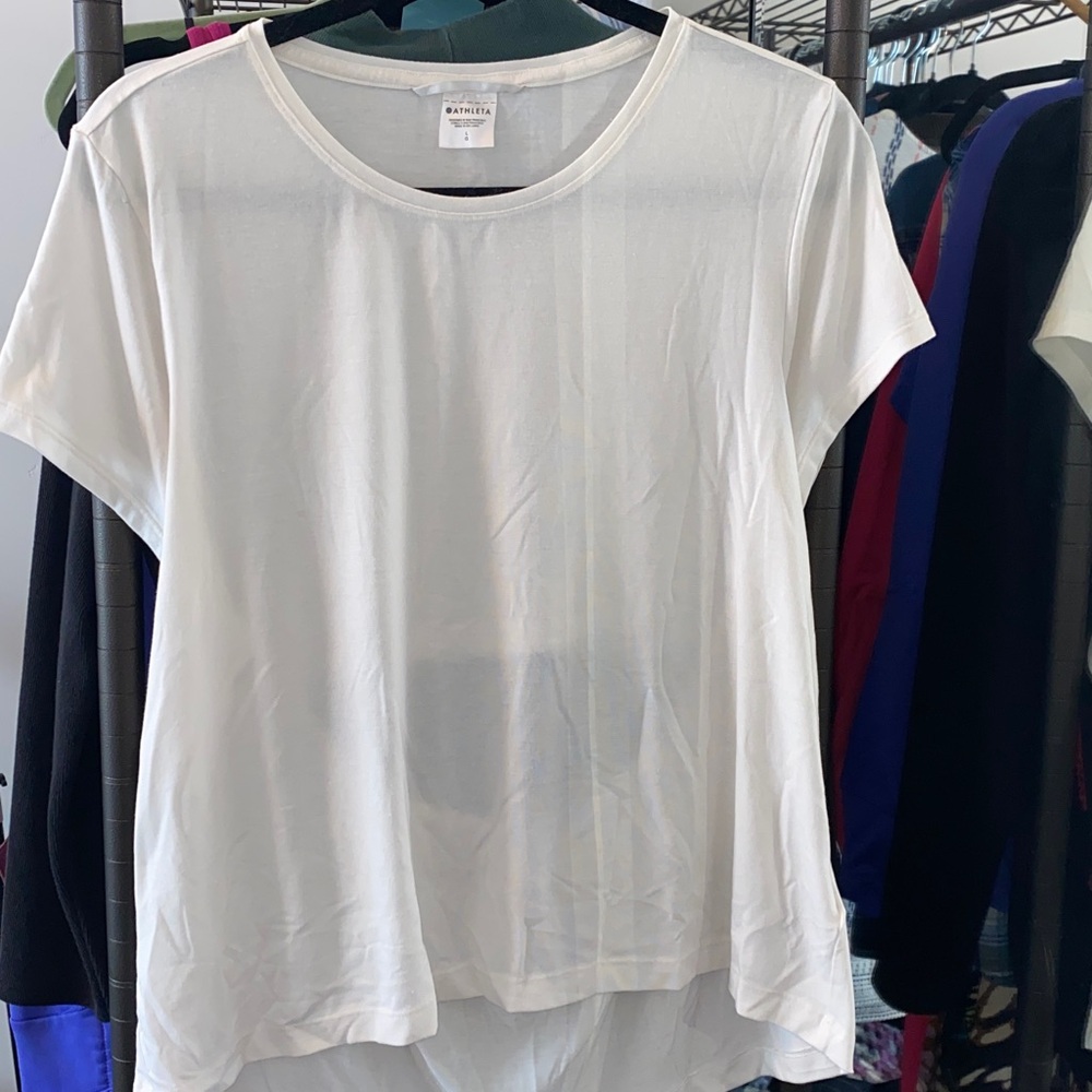Athleta Classic White Tee with open back - Picture 1 of 4